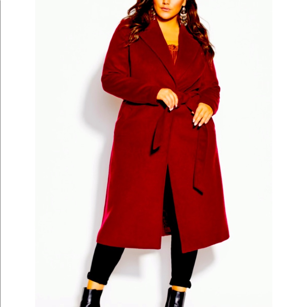 City Chic Romantic Lux wool Coat sz L (20)